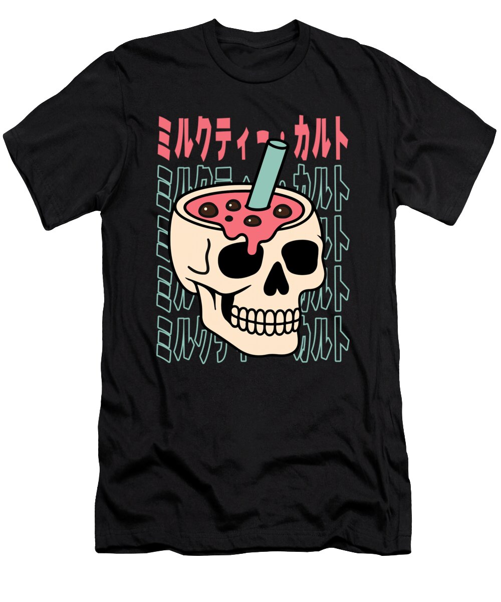 Milk Tea Cult Boba Skull Japanese Streetwear Jeremy Tony T-Shirt