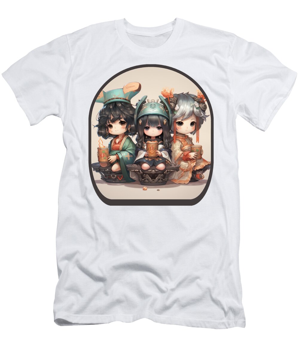 Miniature Anime Gods Cute Boba Tea Gaming Controller Ramen Sifou Store T-Shirt