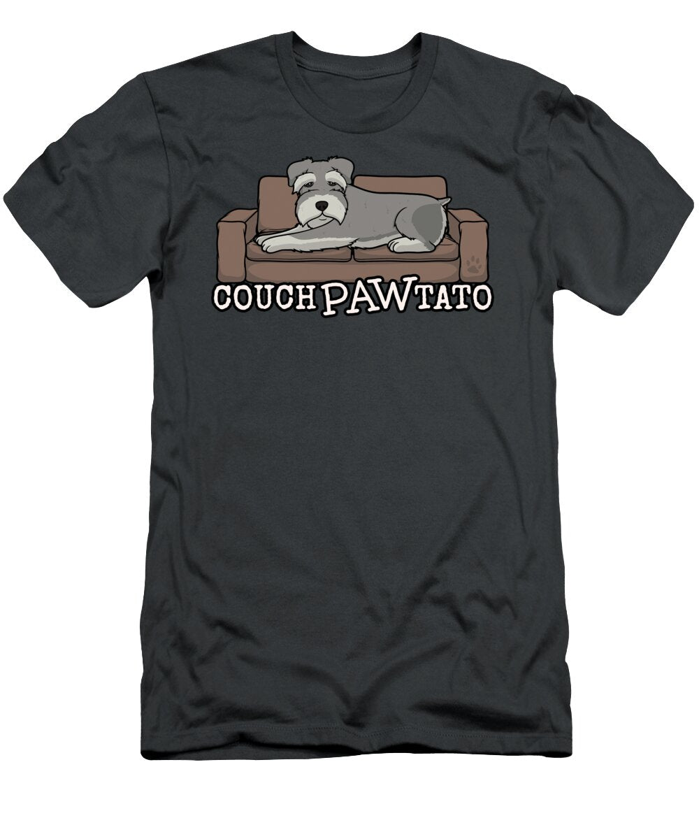 Miniature Schnauzer Dog Couch Pawtato Mooni Sahar T-Shirt