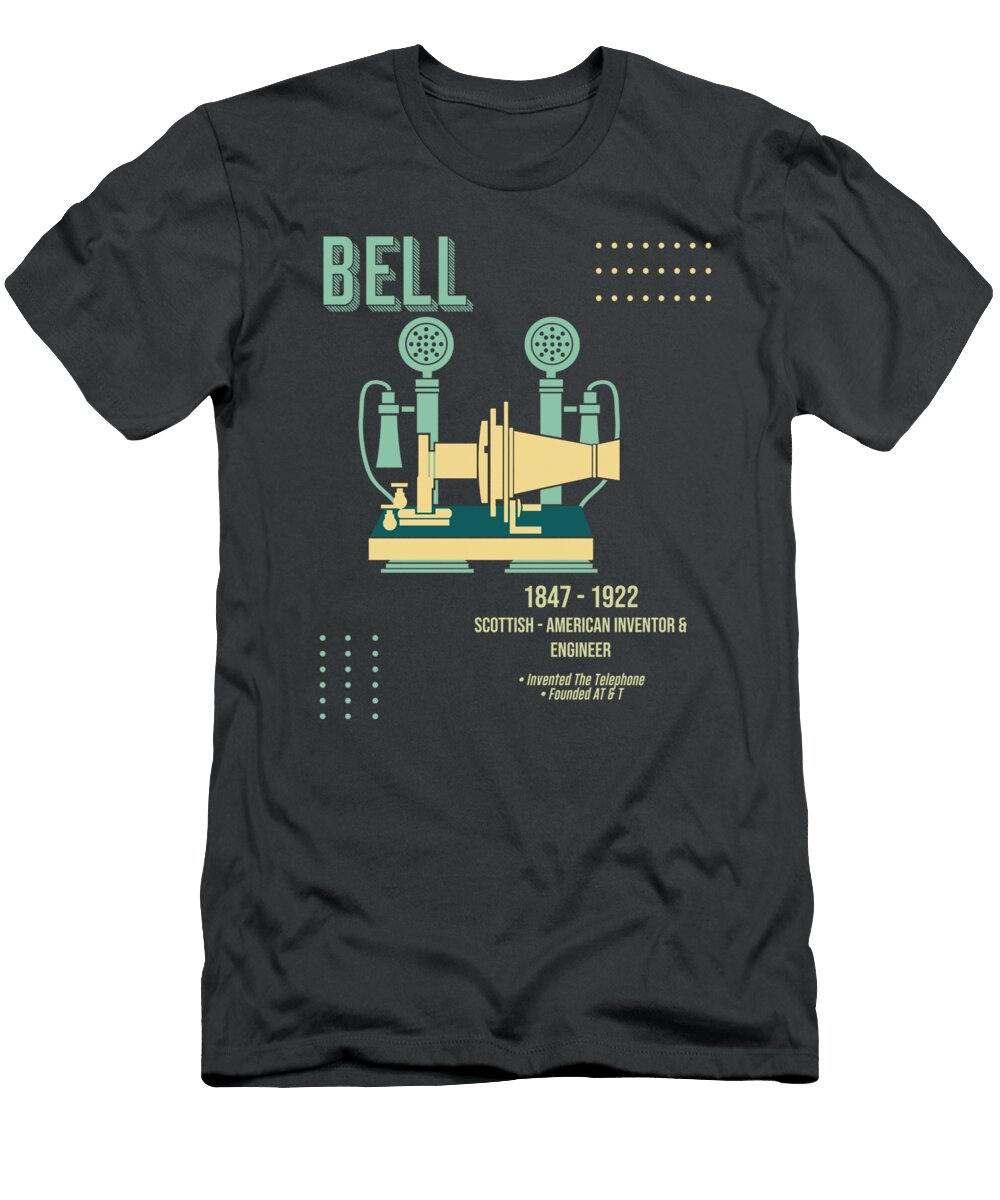 Minimal Science Posters Alexander Graham Bell 01 Inventor Engineer Studio Grafiikka T-Shirt