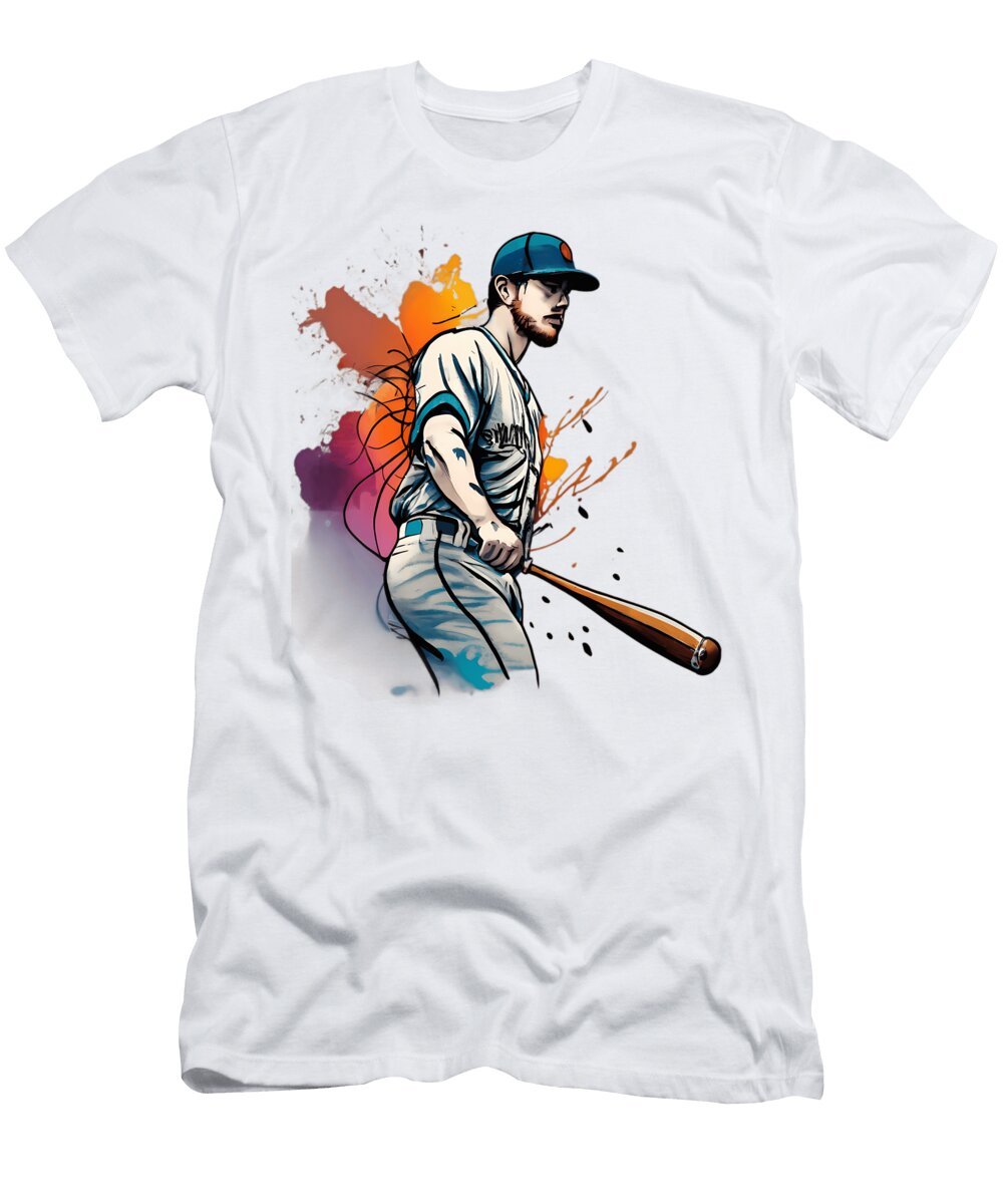 Minimalistic Ink Baseball Player Quang Vu T-Shirt