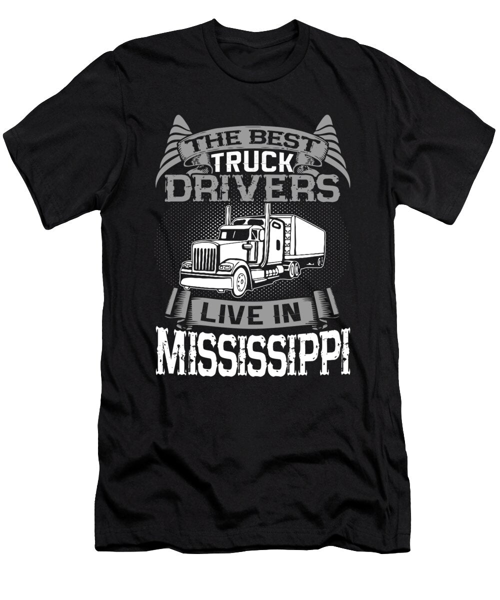 Mississippi Truckers Mississippi Truck Driver Gift Jmg Designs T-Shirt