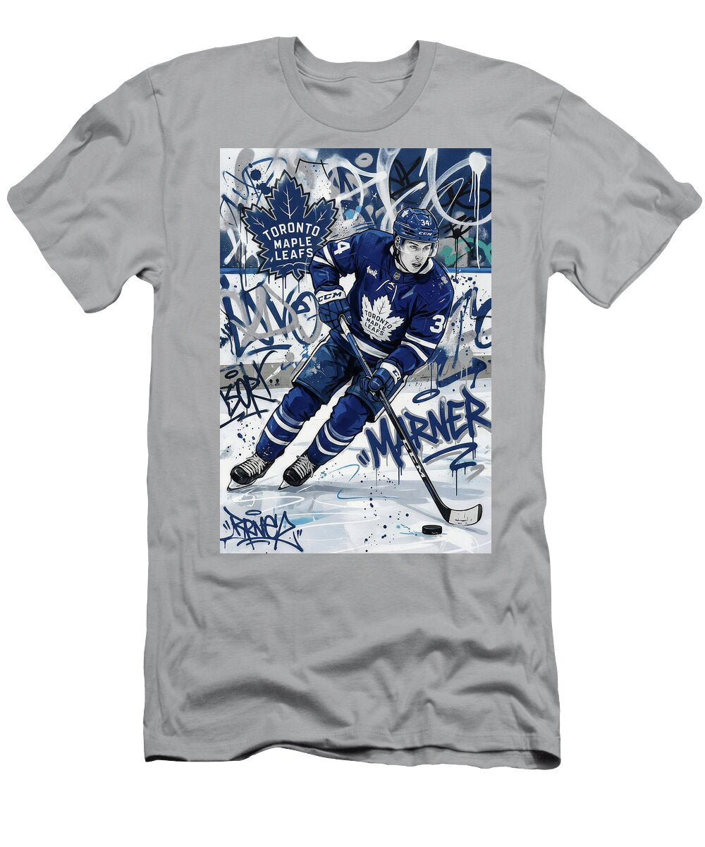 Mitch Marner Graffiti Poster Hockey Player NHL Sampadart Gallery T-Shirt