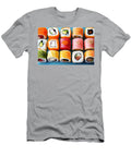Modern Pop Art Sushi Repetitive Maki and Nigiri Rolls in Bold Colors Dream Stuff T-Shirt