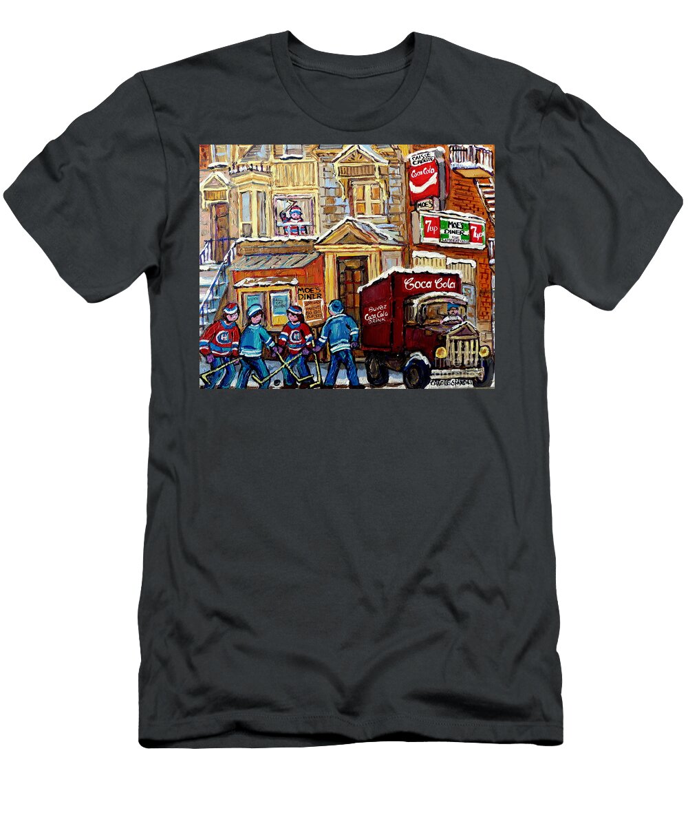 Moes Corner Snack Bar and Diner Montreal Landmark Restaurant Canadian Art Csrole Spandau Carole Spandau T-Shirt