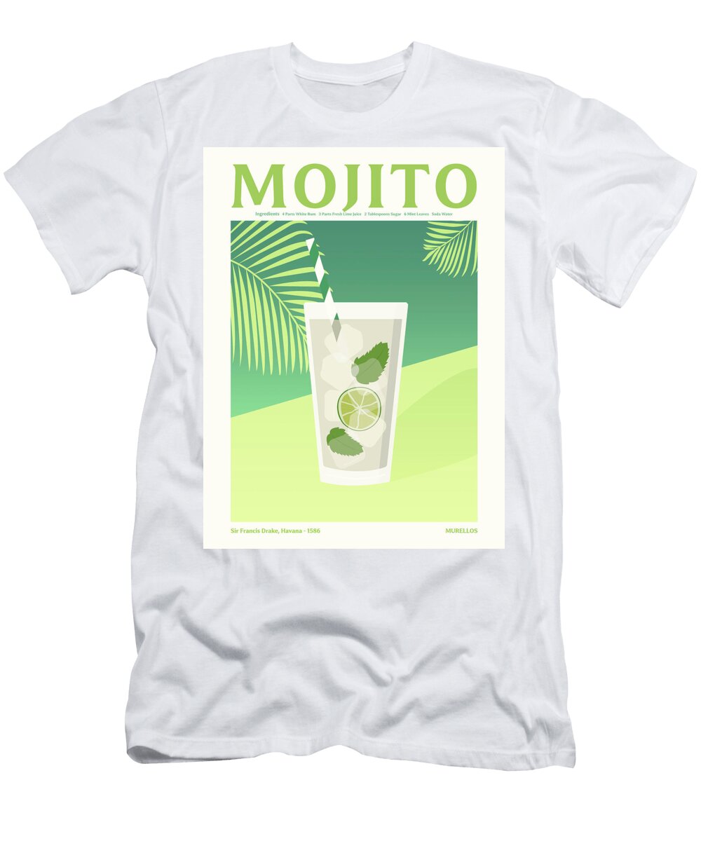 Mojito Cocktail Poster Murellos Design T-Shirt