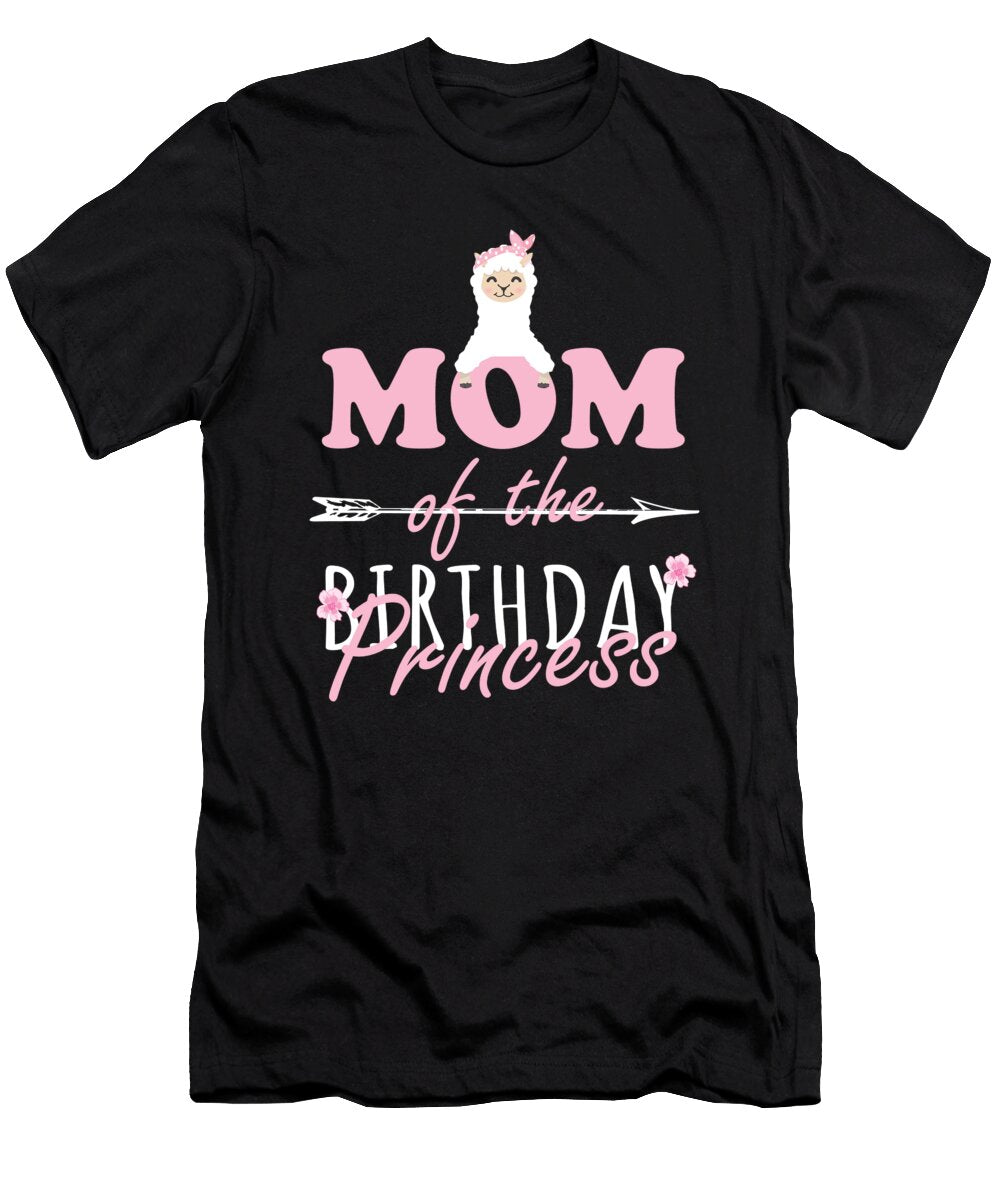 Mom of the Birthday Princess Llamazing Girl Llama Party Graphic Art Grabitees T-Shirt