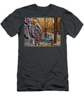 Montreal Winter Scene Boys of Verdun Playing Street Hockey Near Staircases Carole Spandau Quebec Art Carole Spandau T-Shirt