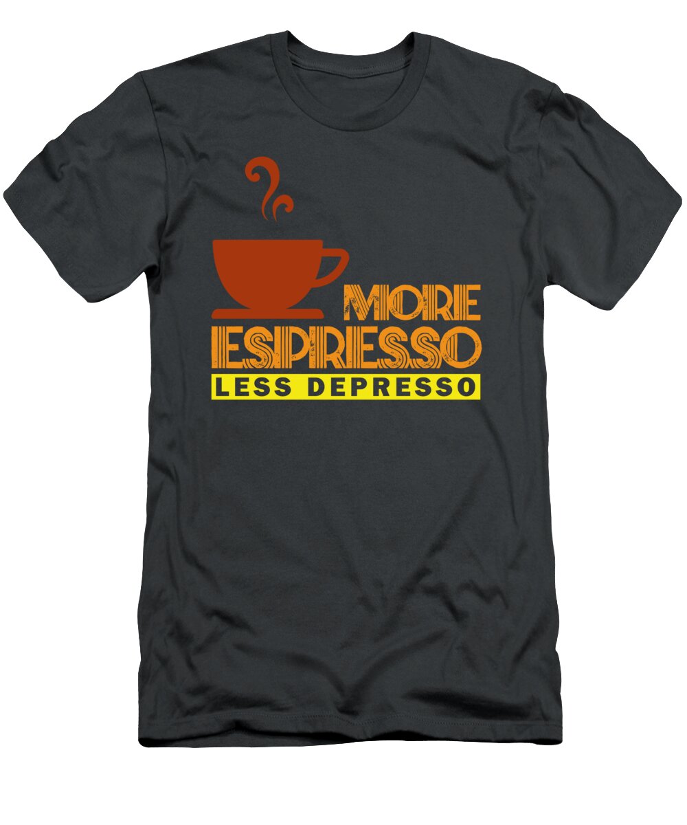 More Espresso Less Depresso Barista for Men Women Coffee Brewer Lover Roaster Crazy Squirrel T-Shirt