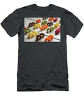 Multicolored Pasta Lying on a Wooden Table Natalia Ochkalo T-Shirt