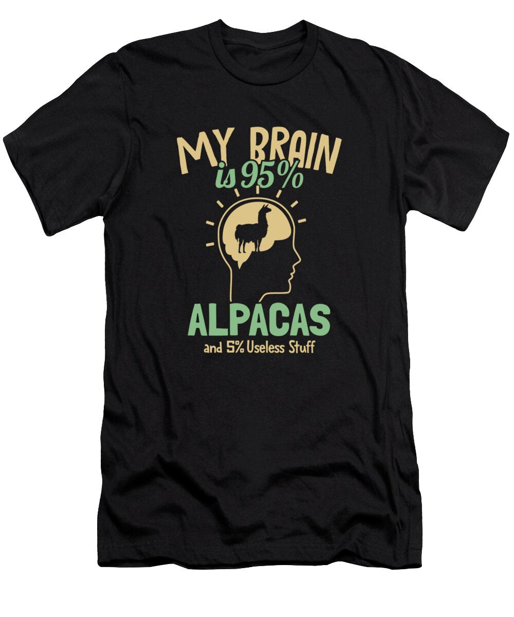 My Brain Is 95 Alpacas Guanaco Llama Vicuna Breeder Alpaca Marco Rothe T-Shirt