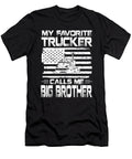 My Favorite Trucker Calls Me Big Brother American Flag Dhbubble T-Shirt