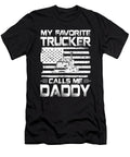 My Favorite Trucker Calls Me Daddy American Flag Dh Bubble T-Shirt