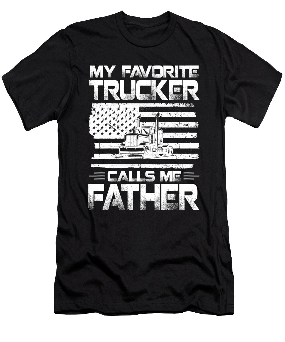 My Favorite Trucker Calls Me Father American Flag Dh Bubble T-Shirt
