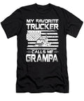 My Favorite Trucker Calls Me Grampa American Flag Dhbubble T-Shirt