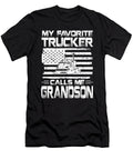 My Favorite Trucker Calls Me Grandson American Flag Dhbubble T-Shirt