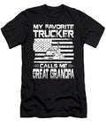 My Favorite Trucker Calls Me Great Grandpa American Flag Dhbubble T-Shirt