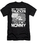 My Favorite Trucker Calls Me Mommy American Flag Dh Bubble T-Shirt