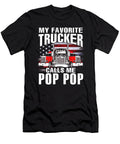 My Favorite Trucker Calls Me Pop Pop US Flag Dhbubble T-Shirt