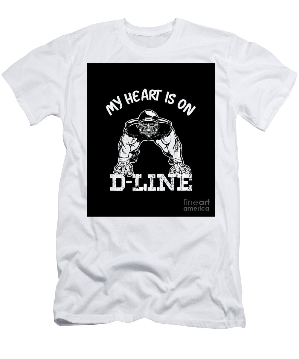 My Heart Is on the Line Defensive Lineman Christian Hall T-Shirt