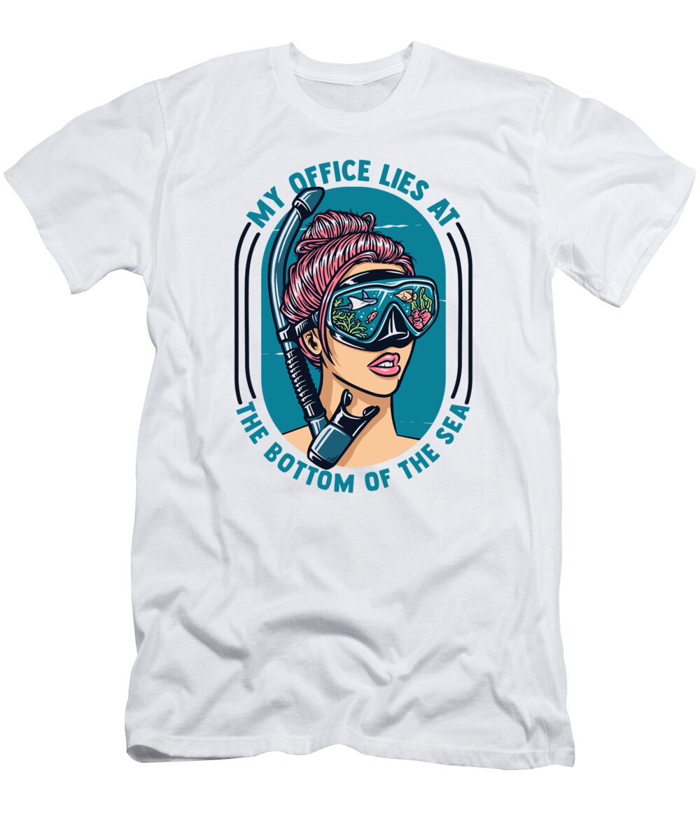 My Office Lies At the Bottom of the Sea Scuba Diver Graphics Lab T-Shirt
