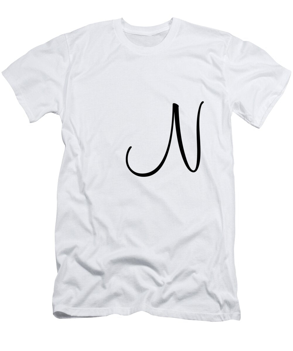N in Black Simple Script Custom Home Fashions T-Shirt