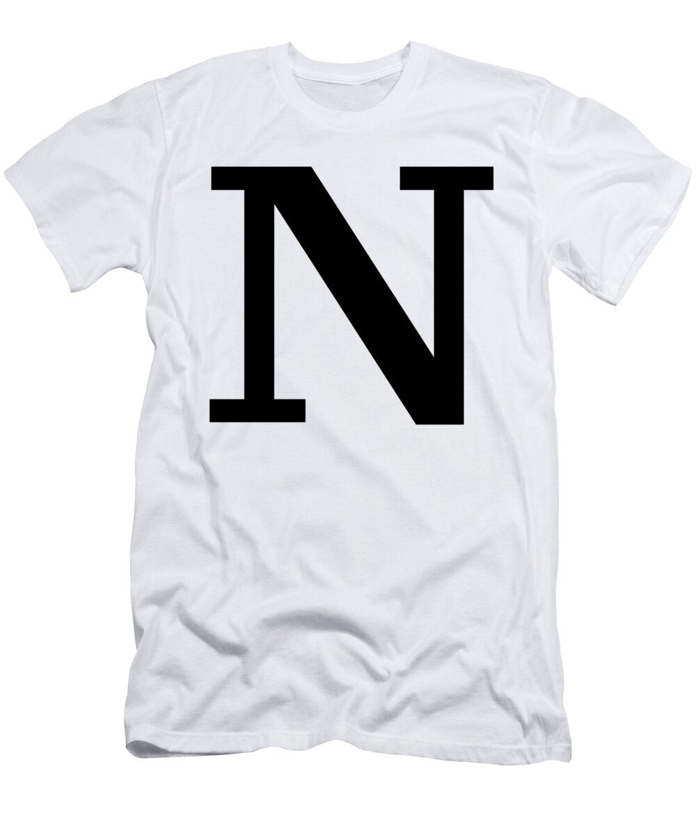 N in Black Typewriter Style Custom Home Fashions T-Shirt