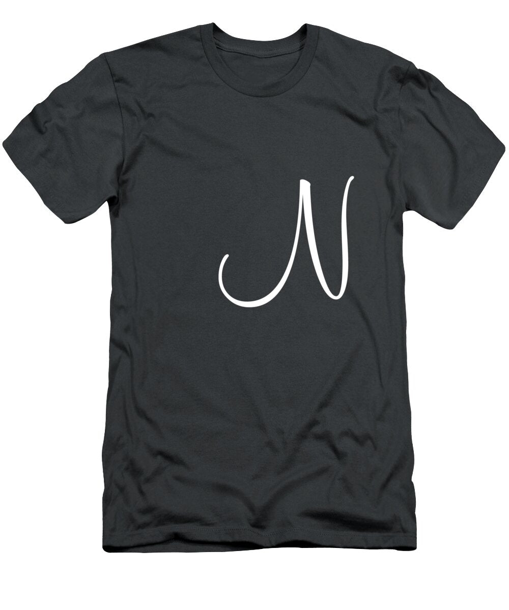 N in White Simple Script Custom Home Fashions T-Shirt