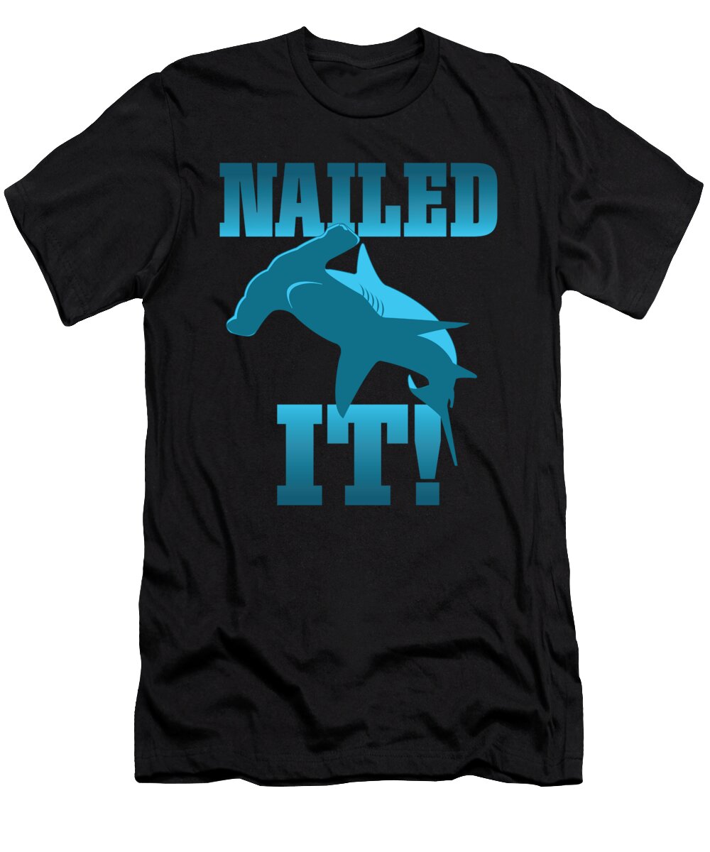 Nailed It Hammerhead Shark Skateboader Scuba Diver Vector Deluxe T-Shirt