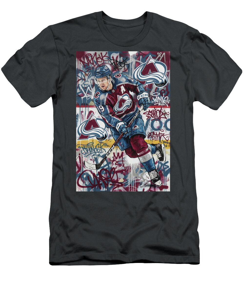 Nathan Mackinnon Colorado Avalanche Graffiti Poster Hockey Player NFL Sampadart Gallery T-Shirt