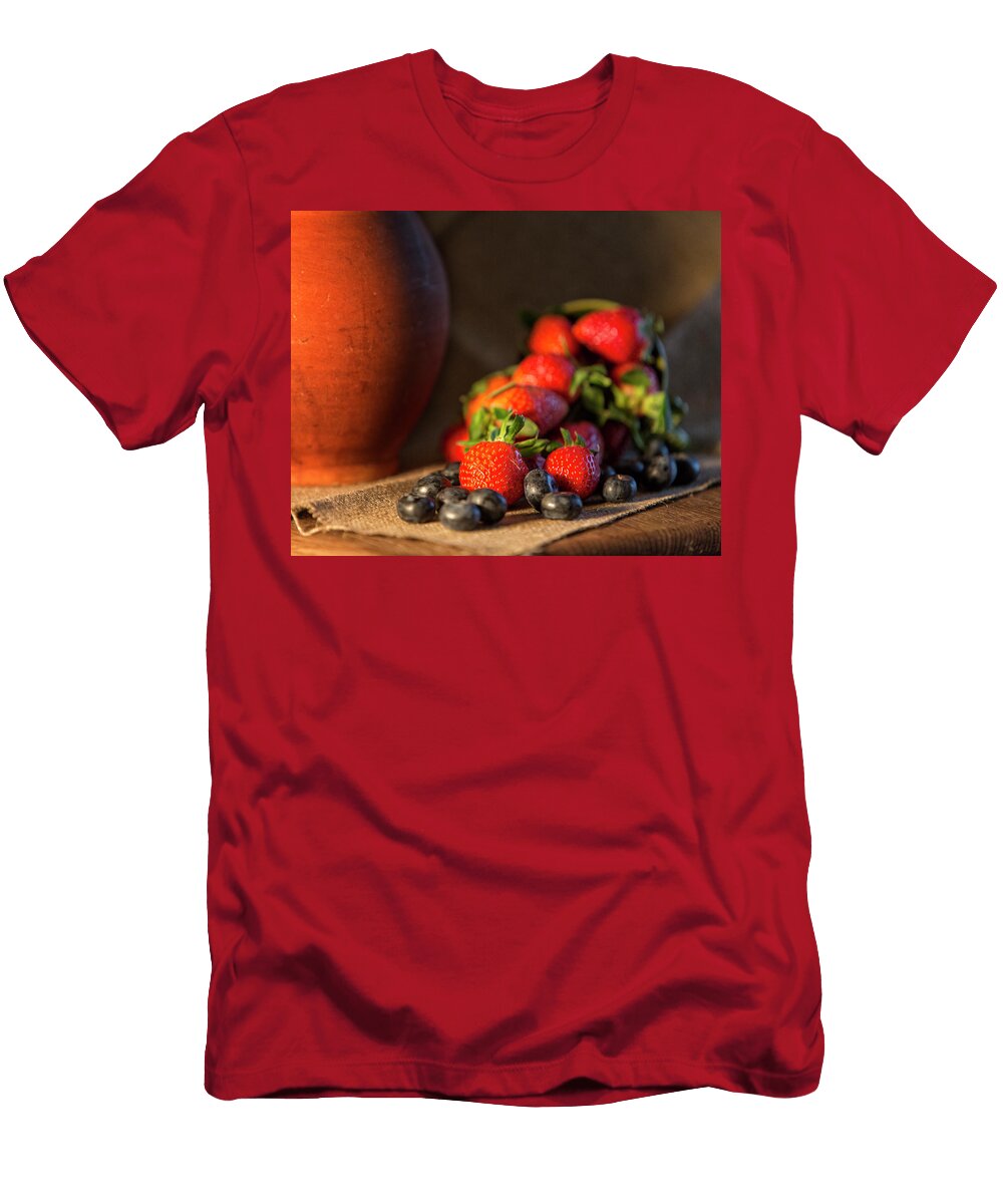 Natural Berries Near the Jar on the Table Vladimir Larionov T-Shirt
