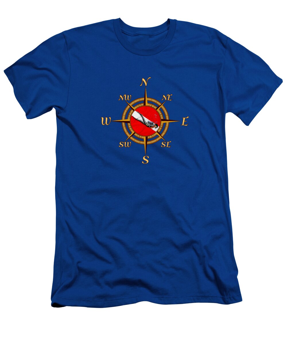 Nautical Dive Compass Chris Macdonald T-Shirt