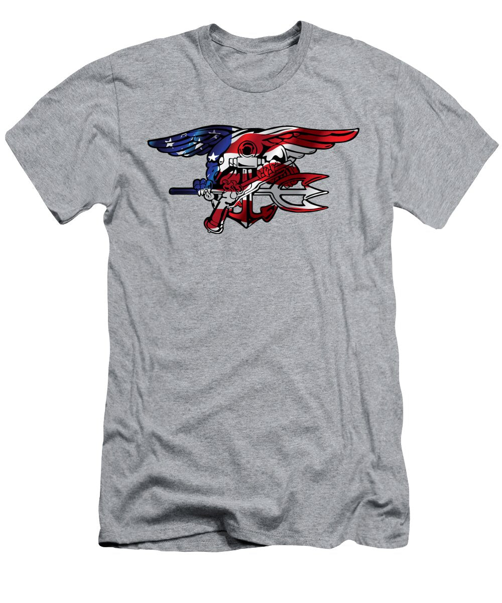 Navy Seals Emblem Flag Ricky Barnard T-Shirt
