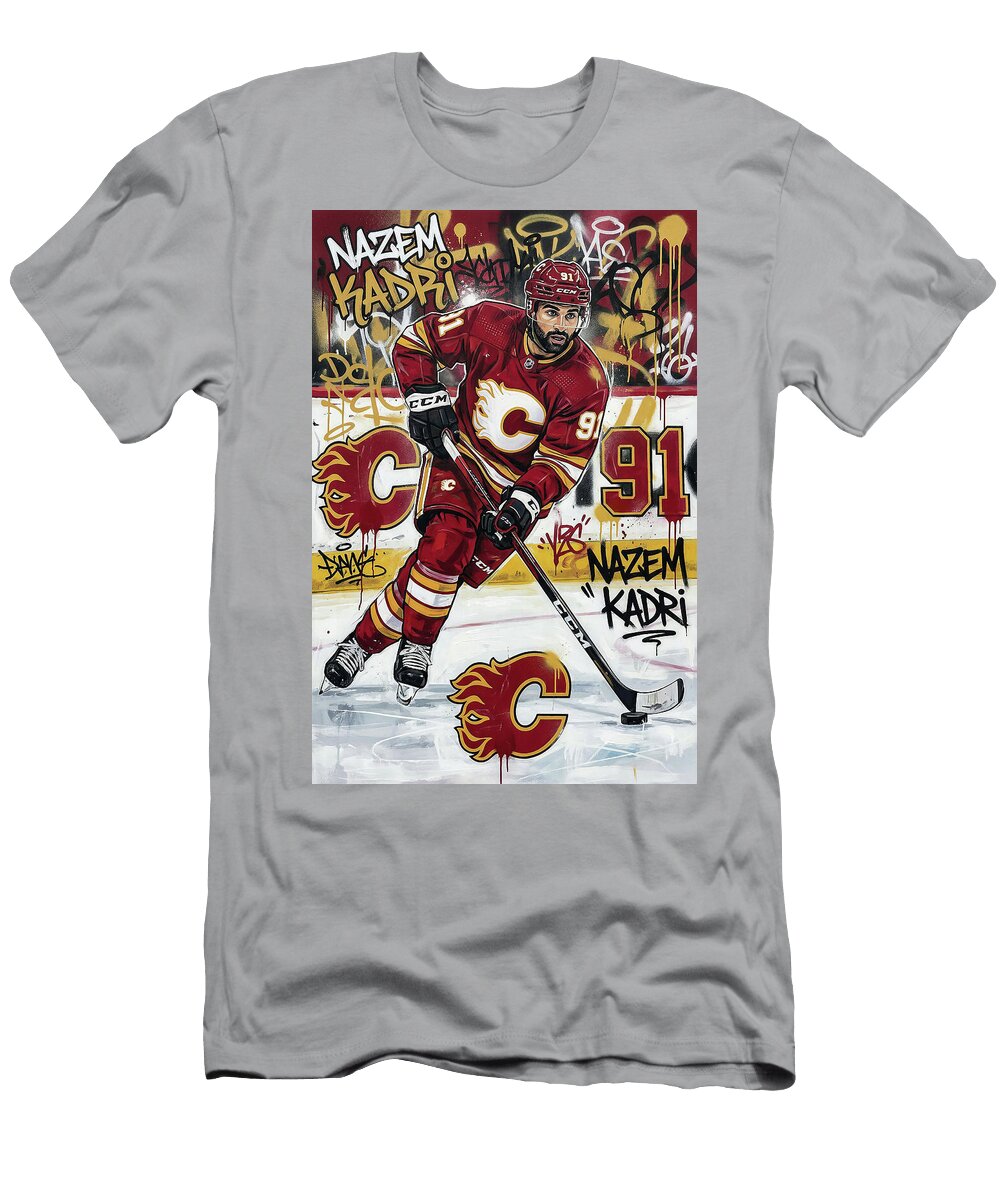 Nazem Kadri Graffiti Poster Hockey Player NHL Sampadart Gallery T-Shirt