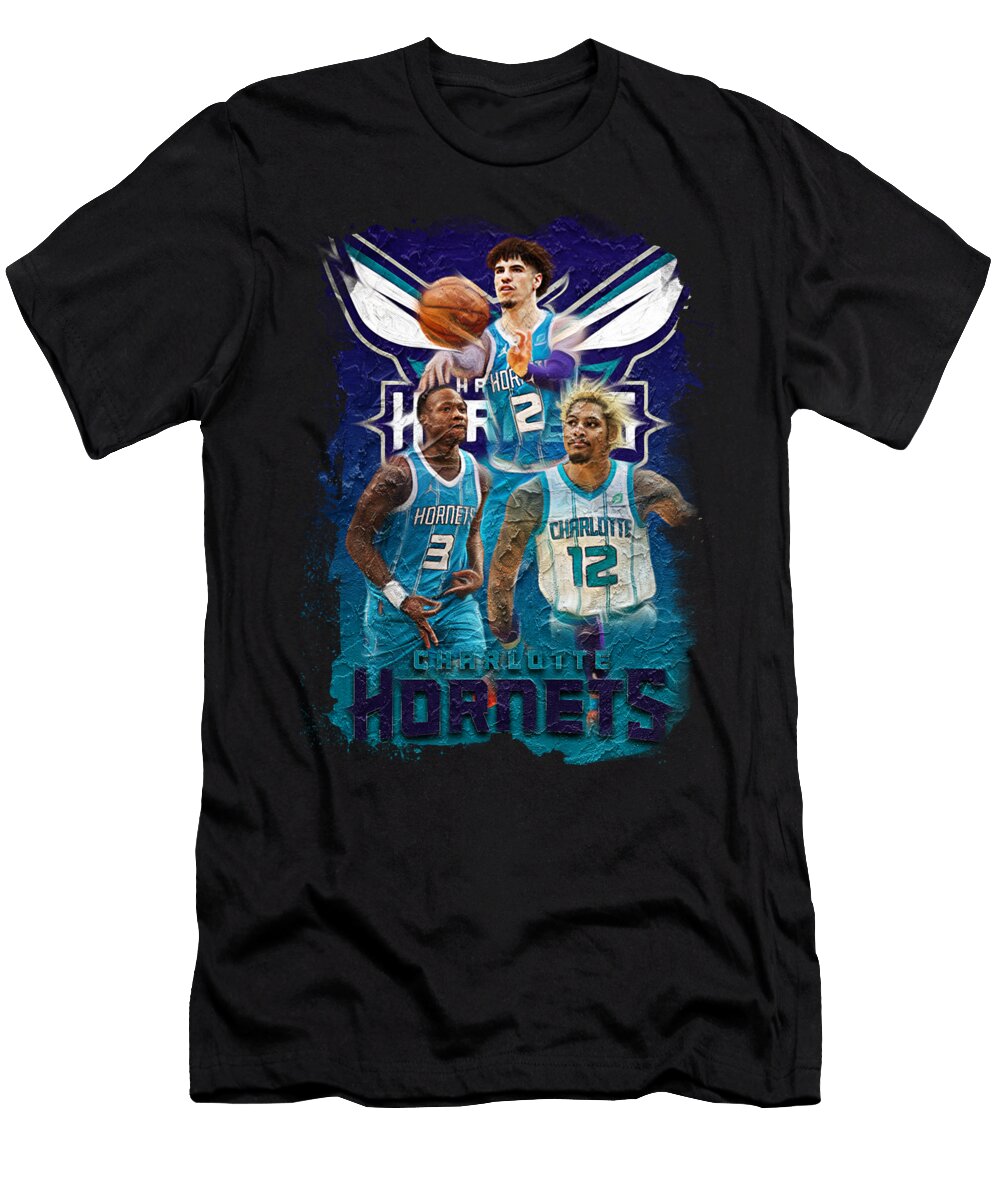 NBA Charlotte Hornets Artwork Sports Basics T-Shirt