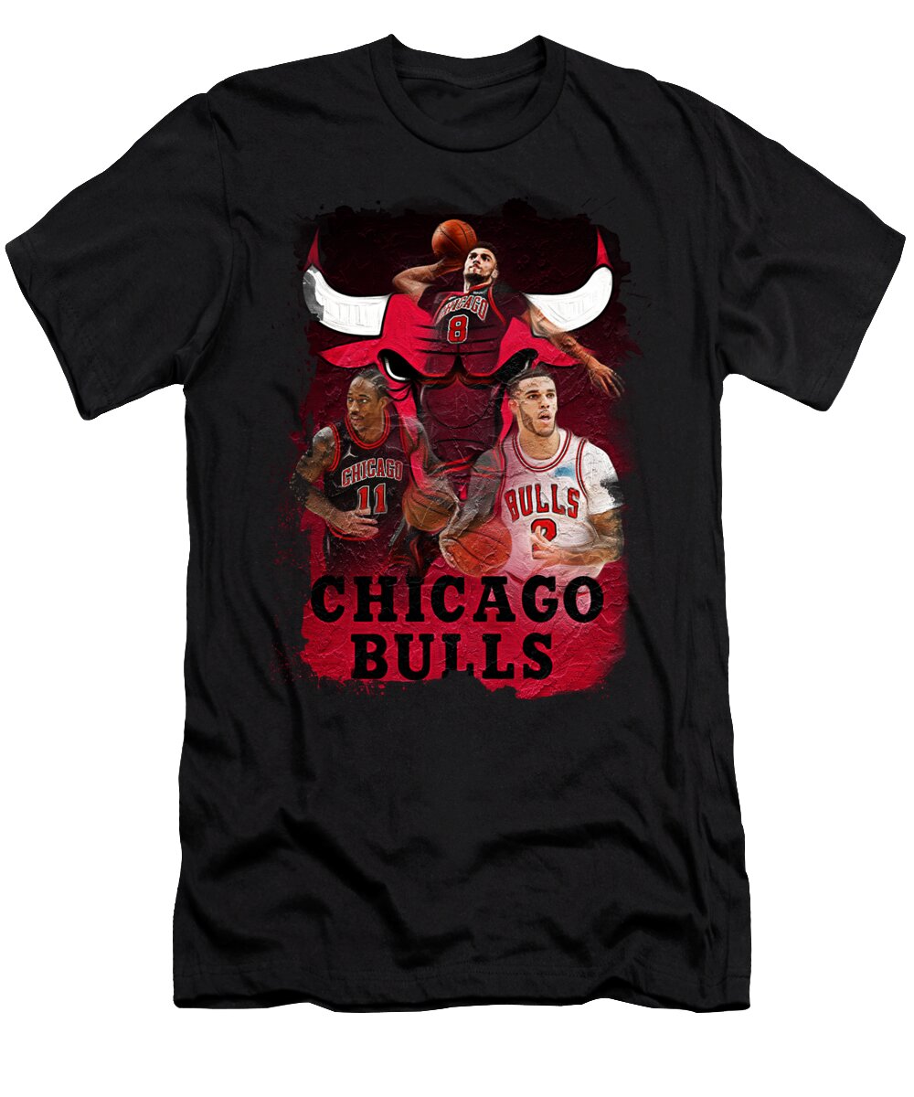 NBA Chicago Bulls Artwork Sports Basics T-Shirt