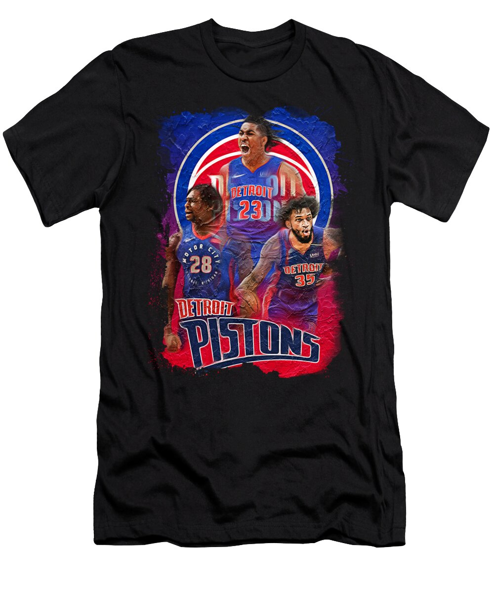 NBA Detroit Pistons Artwork Sports Basics T-Shirt