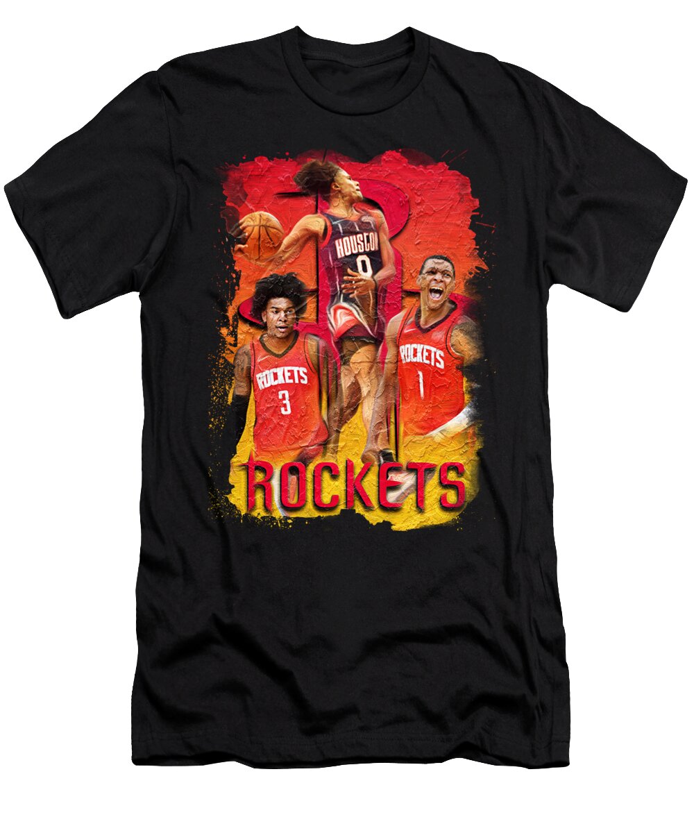 NBA Houston Rockets Artwork Sports Basics T-Shirt