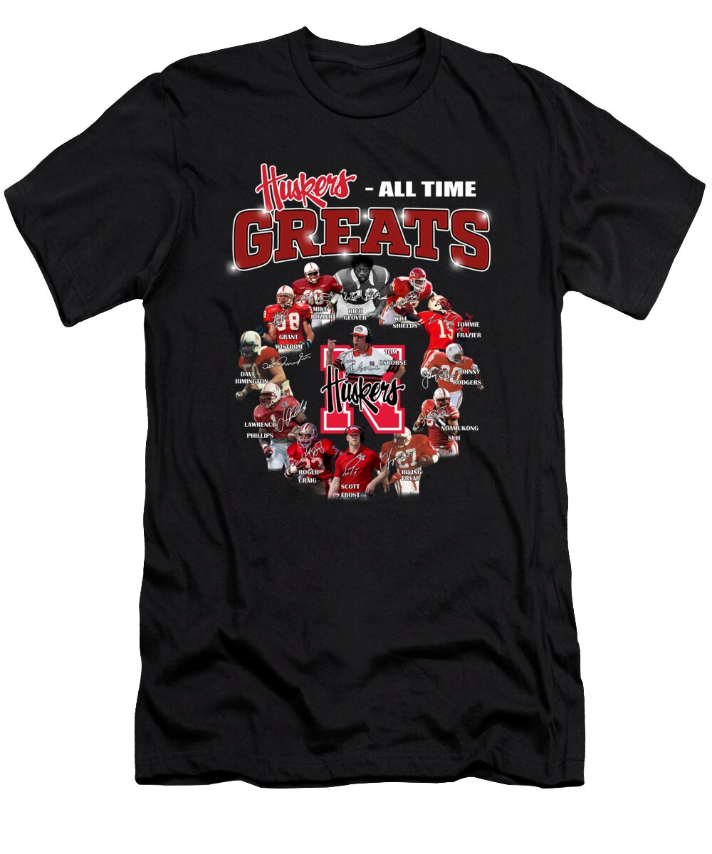 Nebraska Cornhuskers All Time Greats Players Signatures Th T-Shirt