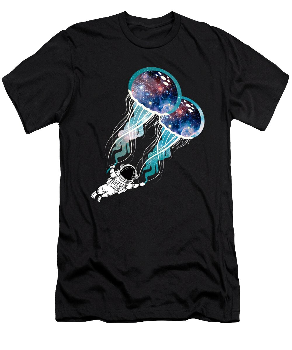Nebula Galaxy Astronaut Outer Space Jellyfish Diver Thomas Larch T-Shirt