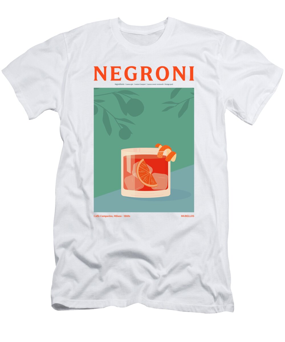 Negroni Cocktail Murellos Design T-Shirt