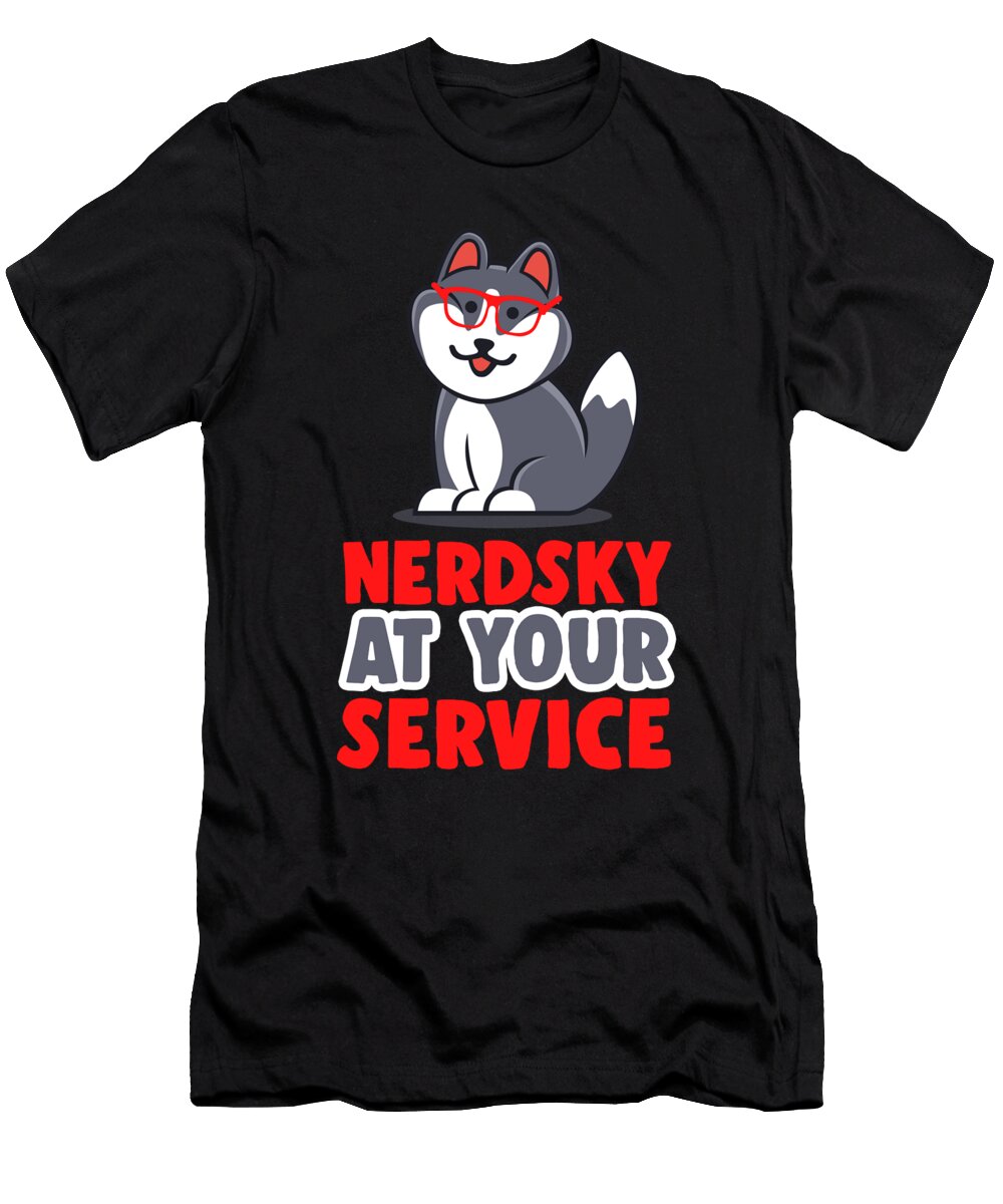 Nerdsky At Your Service Siberian Husky Dog Pet Gift Thomas Larch T-Shirt