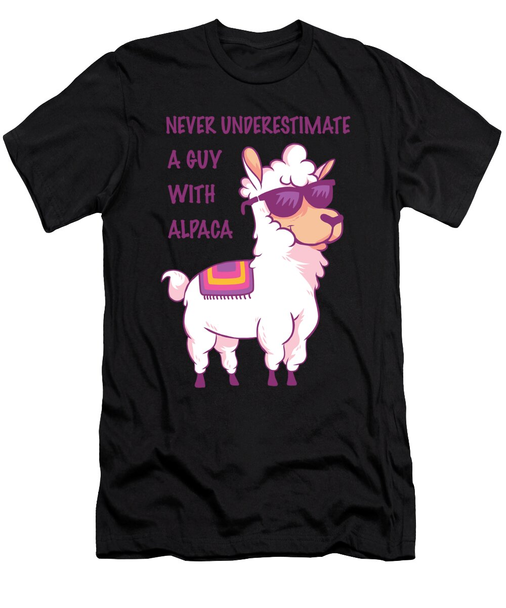 Never Underestimate a Guy with Alpaca Tenshirt T-Shirt