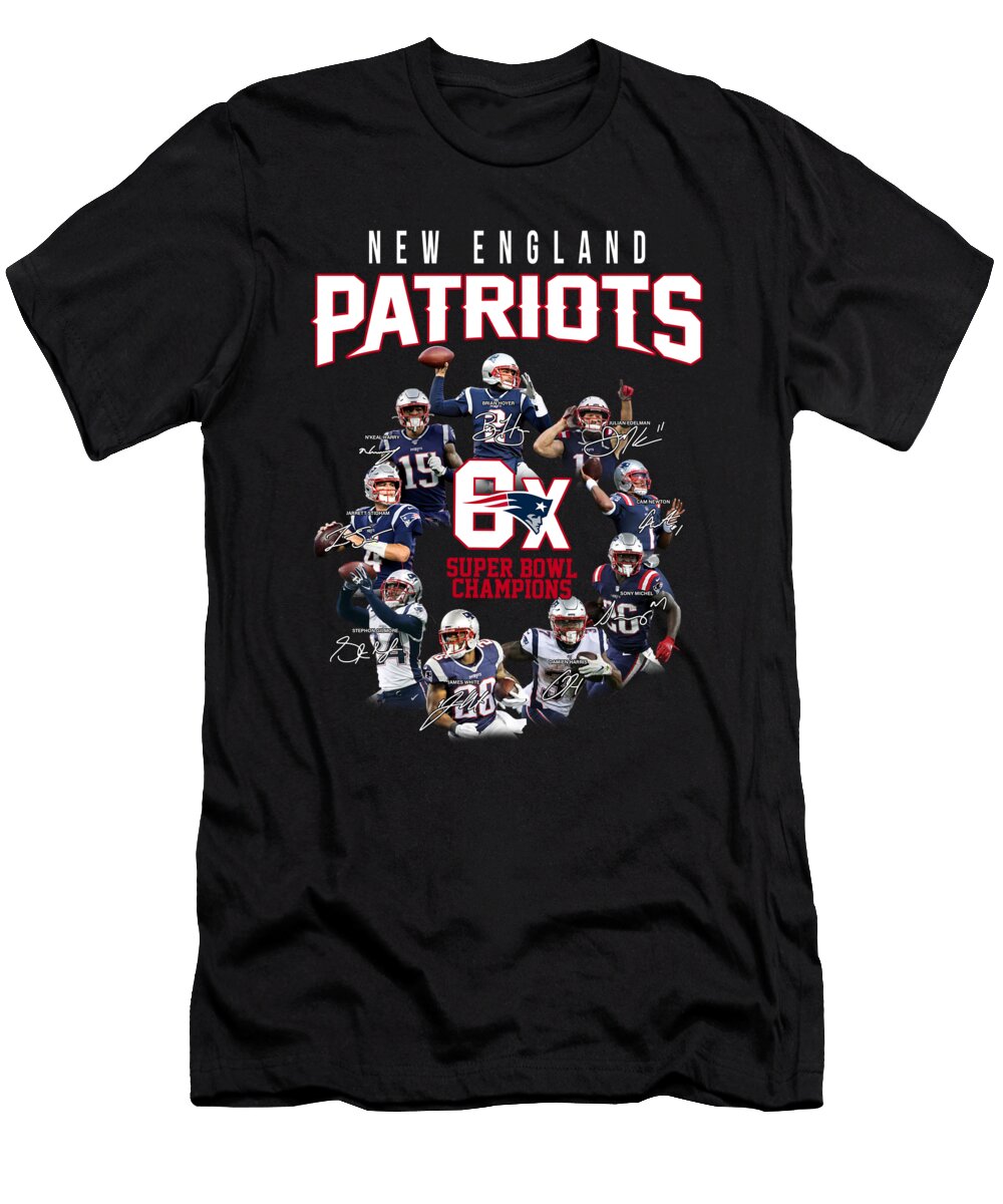 New England Patriots Super Bowl Champions Signatures Th T-Shirt