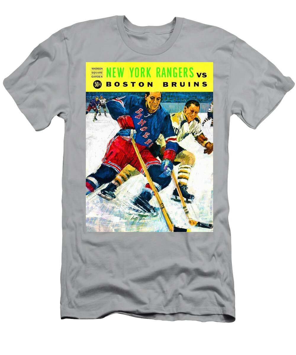 New York Rangers V Boston Bruins Vintage Program Big 88 Artworks T-Shirt