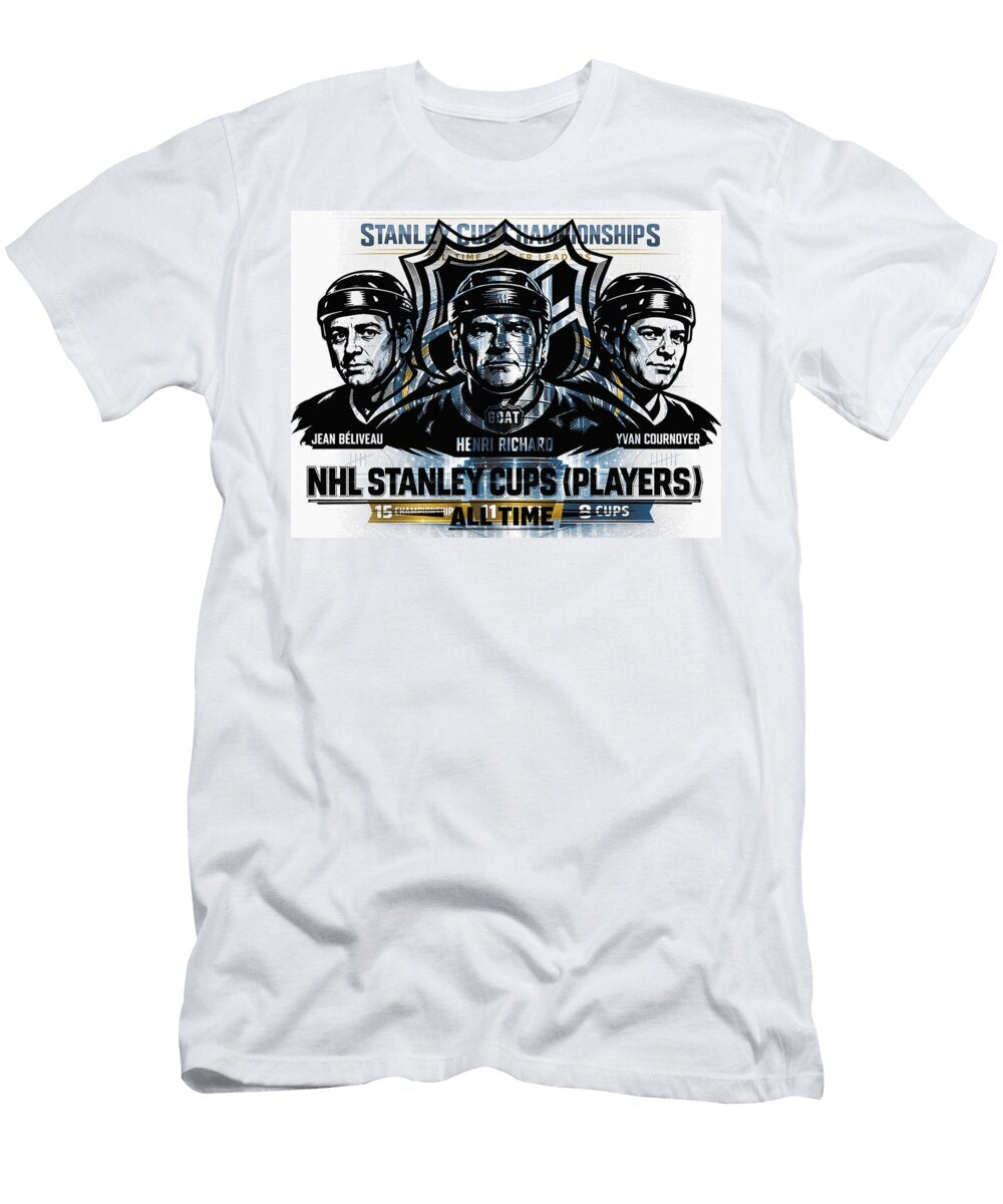 NHL All Time Player Stanley Cup Leaders All Sports T-Shirt