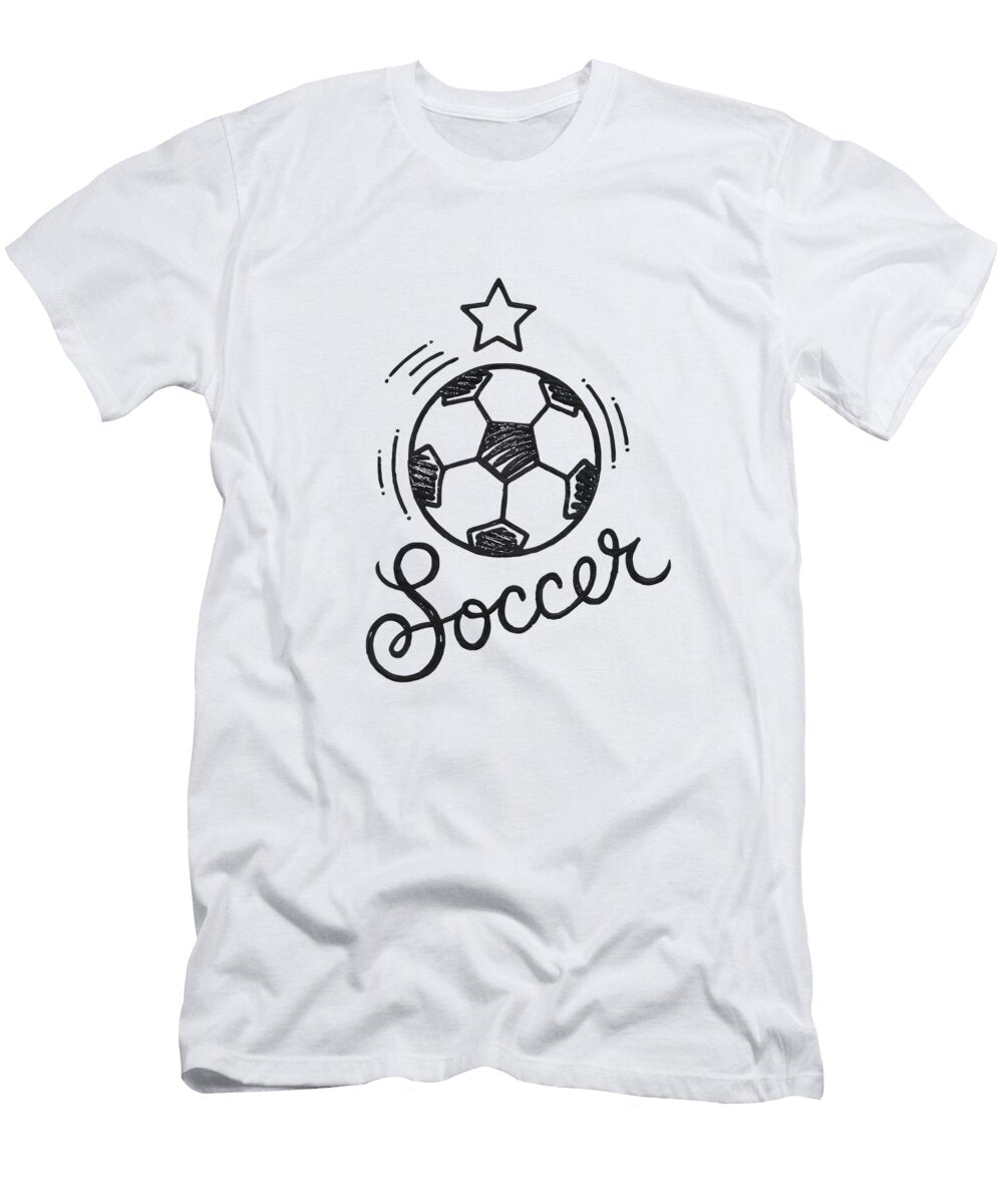 No 01 Soccer Logo Doodle Style Soccer Ball Football Mounir Khalfouf T-Shirt