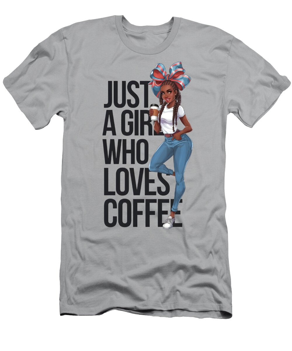 No 02 Womens Just a Girl Who Loves Coffee Coffee Addict Set Girly Coffee Lover Mounir Khalfouf T-Shirt