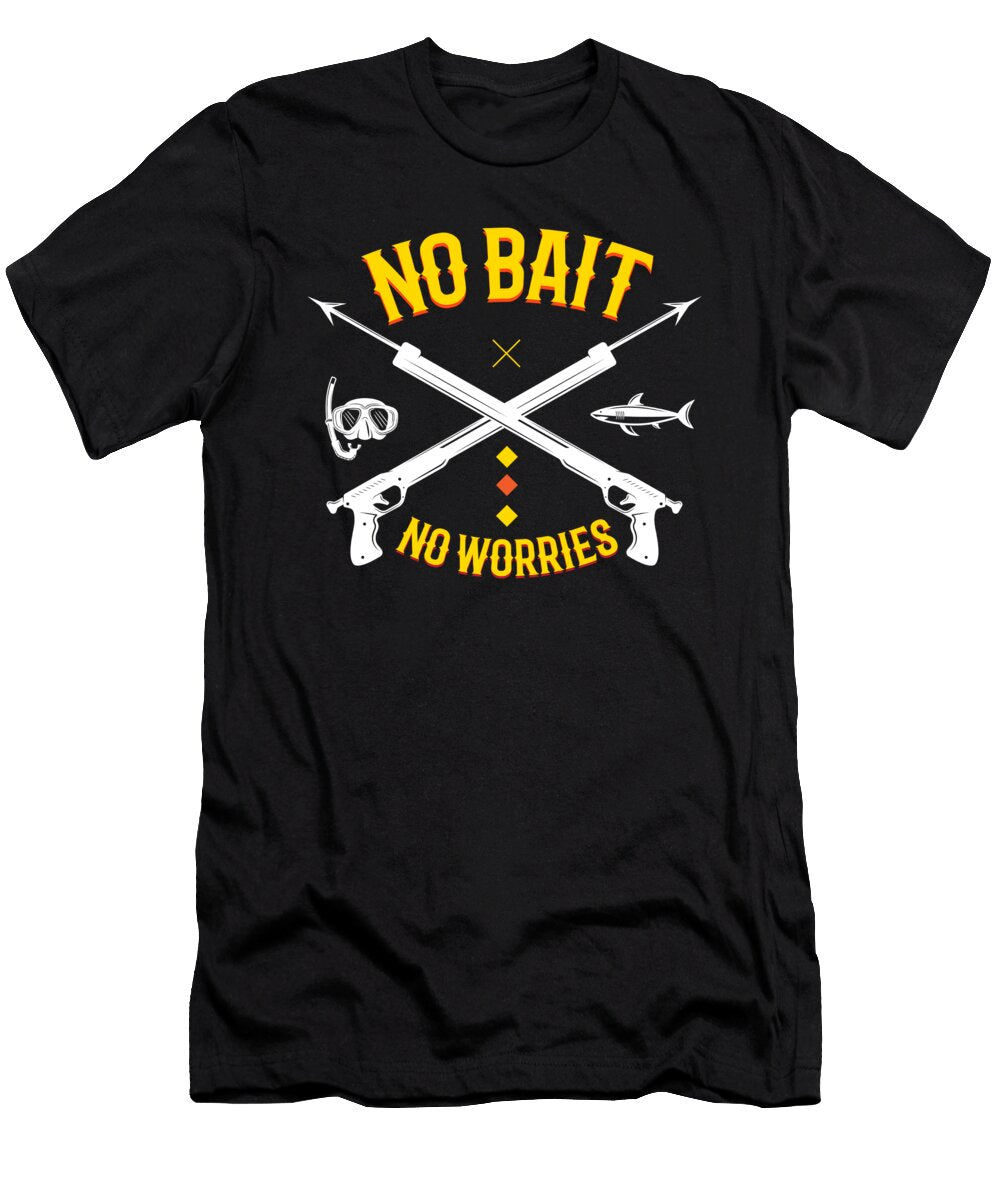 No Bait Spearfishing Harpoon Diver Moon T-Shirt