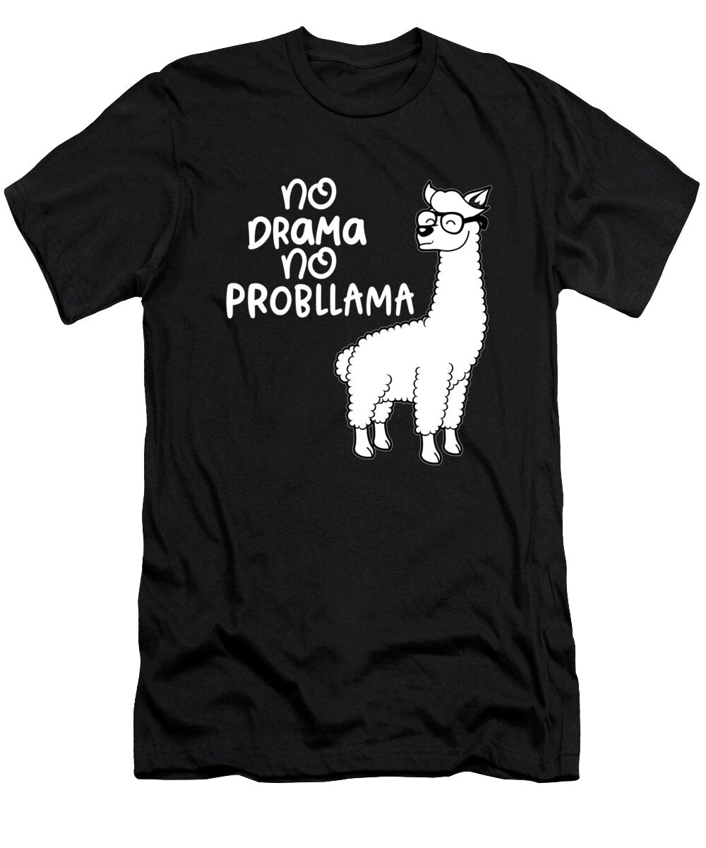 No Drama Lama No Probllama Alpaca Gift Evgenia Halbach T-Shirt
